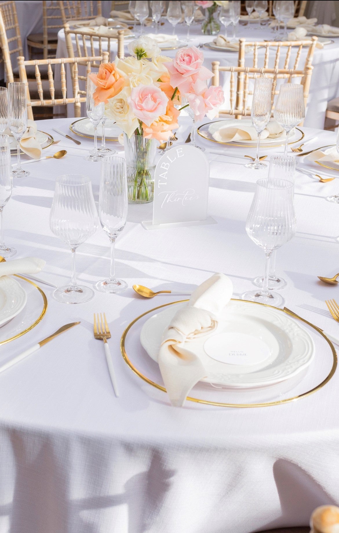 Frosted Acrylic Arch Table Numbers (1-20)